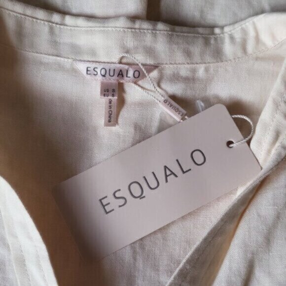 Linen Cotton Oversized Crop Top ESQUALO Sz Small - Picture 9 of 11